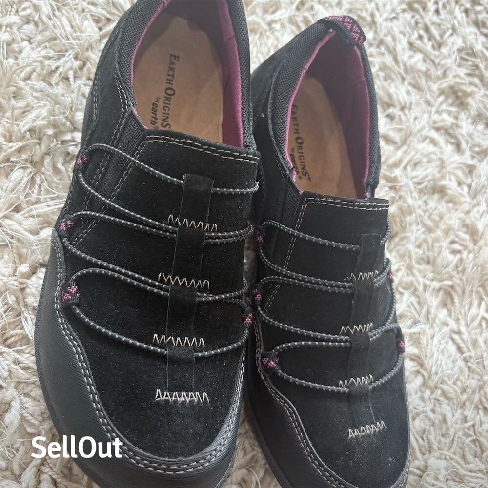 Earth Origins Women's April Slip-On Sneakers Black Size 9 Casual